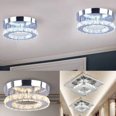 Modern Crystal Chandelier LED Ceiling Light Mini Pendant Light Living Room Lamp - Image 1 of 4