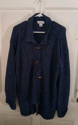 Suéter para mujer Jennifer Moore azul con botones talla XL Foto 1 de 3