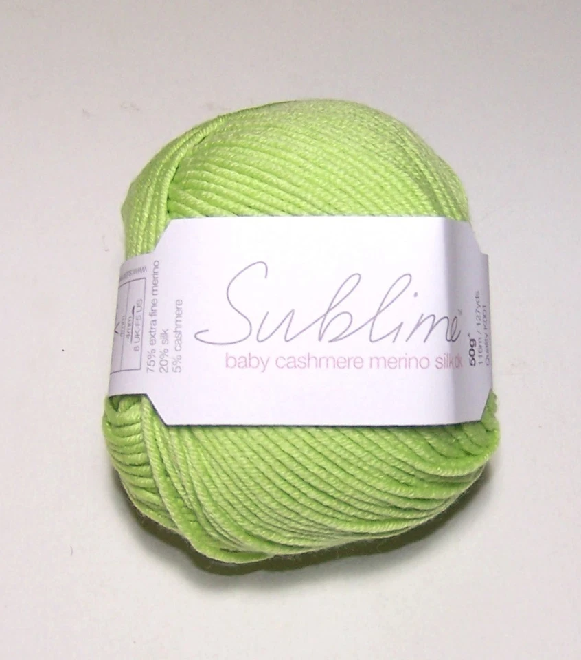 LOT of 10 Sublime BABY CASHMERE MERINO SILK DK Yarn #0195 PUZZLE LIME GREEN - Image 1 of 1
