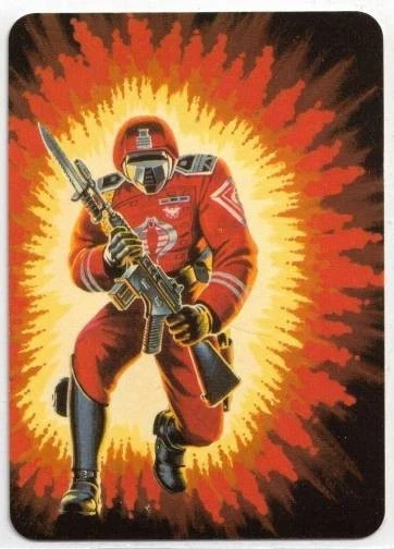 GI Joe Action Cards 1986 Hasbro: Card #107 Crimson Guard - Cobra Elite Trooper - Image 1 of 1