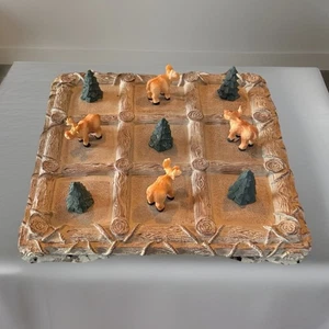 De Colección Tic Tac Toe Juego Pinos y Alces Cabina Resina Piedra Mesa Decoración Rústico - Imagen 1 de 9