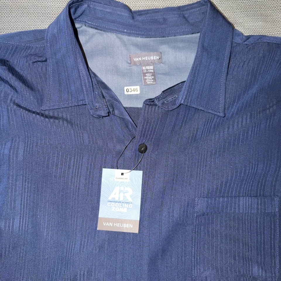 VAN HEUSEN Mens Classic Fit Air Cooling Short Sleeve Button Down Shirt XL - Image 1 of 3