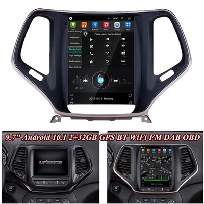 9.7'' Stereo Radio Player GPS Navigation WiFi 2+32GB For Jeep Cherokee 2013-2020 - Image 1 of 4