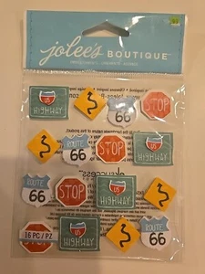 Jolees Boutique Road Signs Repeat Route 66 RARE Scrapbooking Stickers - Picture 1 of 1