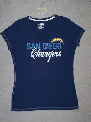 San Diego Chargers Shirt Womens Extra Large Slim Blue Football NFL Sport Ladies Cover