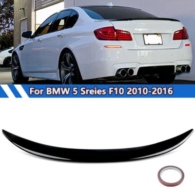For 10-16 BMW F10 5 Series 535i 528i M5 Trunk Lip Rear Spoiler Wing Glossy Black Foto 1 de 4