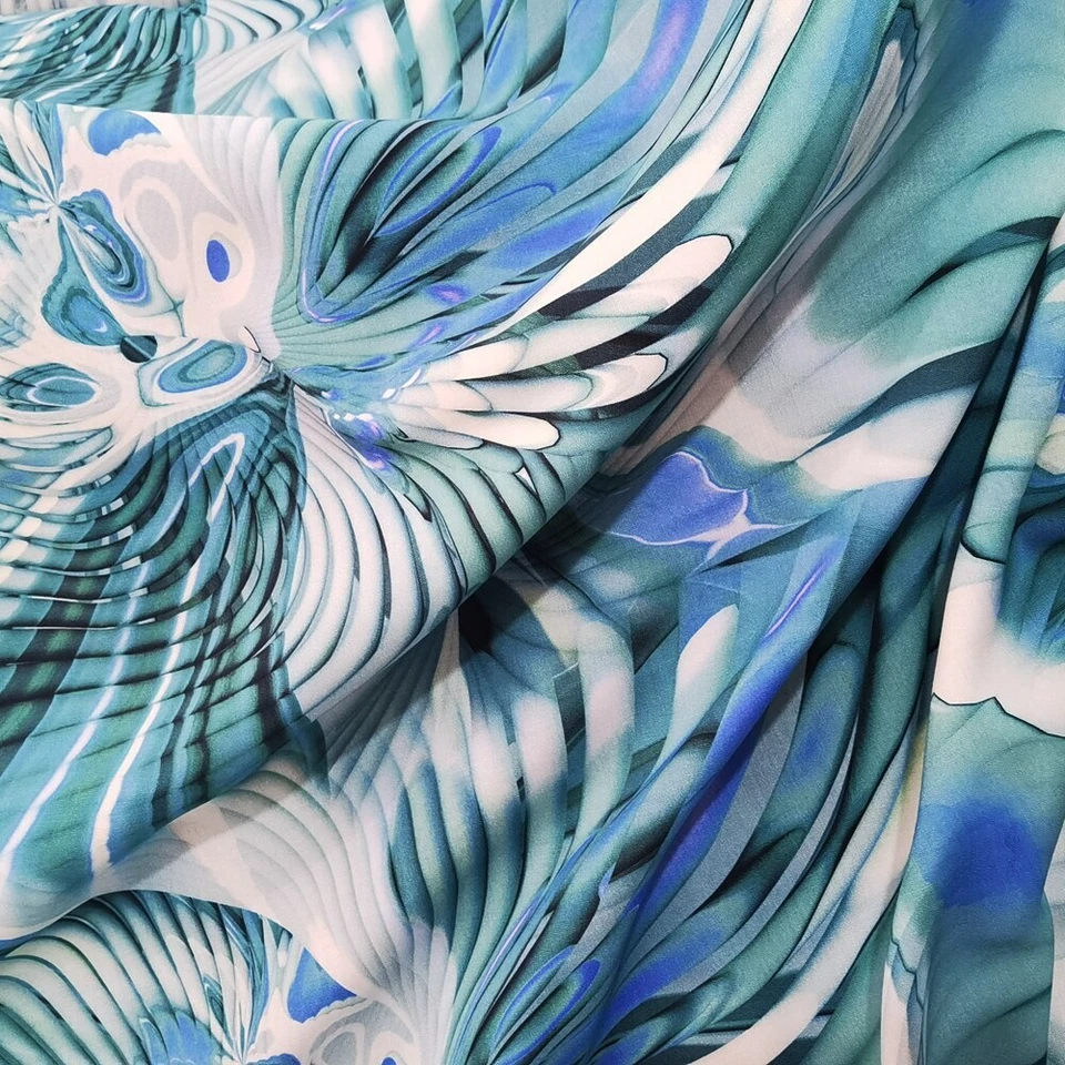 1yard X1.4meter Future Butterfly Viscose Fabric Soft Dress Shirt Material Poplin - Image 1 of 4