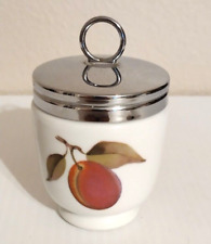 Vintage Royal Worcester Porcelain Egg Coddler Apricot / Red Cherry