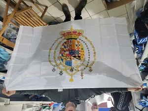 bandiera borbonica napoli 150x100 cm scudetto 3 campioni maradona osimhen kvara - Foto 1 di 3
