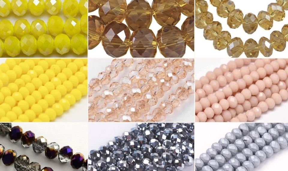 4x3mm Glasschliffperlen 130-140St. Fädelloch 1mm versch. Farben - Bild 1 von 1