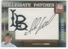 2008 Donruss Elite Extra Edition Collegiate Patches Autographs #48 Andrew Liebel