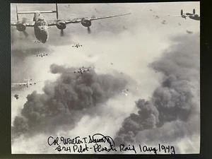 Walter Stewart Ploesti Raid B-24 Pilot WW2 handsigniertes 8x10 Bild - Bild 1 von 1