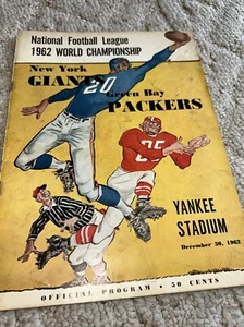 1962 World Championship NFL Green Bay Packers Vs New York Giants Program Vintage - Picture 1 of 5