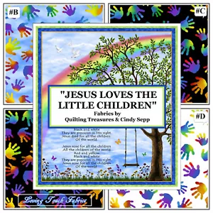 QT, CINDY SEPP, "JESUS LOVES THE LITTLE CHILDREN" SONG FABRICS - Picture 1 of 5