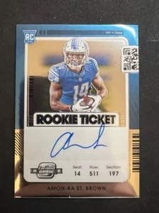 2021 Panini Contenders Optic Amon-Ra St. Brown #131 Auto RC Silver Holo Lions  - Picture 1 of 2