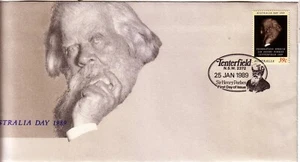 1989 FDC Australia Day. "Sir Henry Parkes" Pict.PMK "TENTERFIELD" - Picture 1 of 1