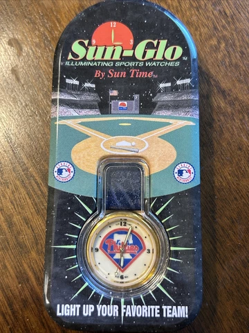 Mens Sun Time Philadelphia Phillies Glow Sun Glo Illuminating Sports Watch MLB Cover