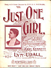 Just One Girl 1898 LYN UDALL Sheet Music JULIUS WITMARK Cover!