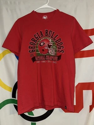47 Brand Georgia Bulldogs T Shirt Medium Football National Champs - Image 1 of 4