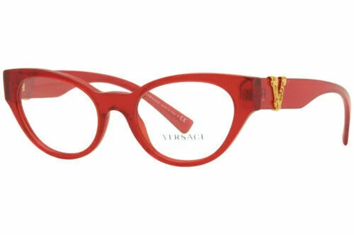 Versace Ve3282 5280 Transparent Red Demo Lens Women's Eyeglasses 51 Mm