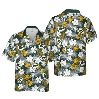 Camisa Hawaiana Green Bay Football Team Packerss Abotonada Unisex Adultos S-5XL Foto 1 de 2