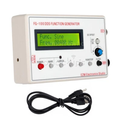 DDS Function Signal Generator Module 1HZ-500KHz Sine + Square Wave + Case FG-100 - Image 1 of 4