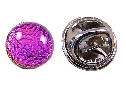 Pin de estilo DICROICO VIDRIO TIE TACK ropa formal rosa intenso magenta 1/4" 7 mm punto hombres Foto 1 de 4