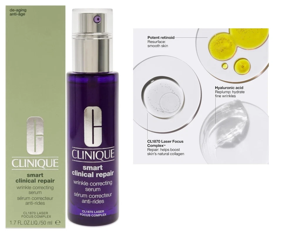 Clinique SMART CLINICAL REPAIR SERUM 1.7 oz NIB Retinoid, Hyaluronic Laser Focus - Image 1 of 1