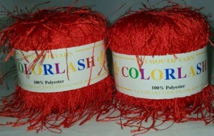 2 KNÄUEL/KNÄUEL (EINGESTELLT) PLYMOUTH COLORLASH GARN - FARBE #08 SCHARLACHROT - Bild 1 von 5