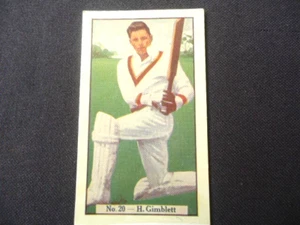 Allen's Q-T Fruit Drops 1938 Vintage Cricket Card H. Gimblett England - Picture 1 of 2