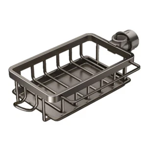 Sponge Holder for Kitchen Sink Aluminum Over Faucet Sink Caddy Organizer Durable - Picture 1 of 21