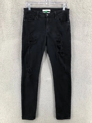 Pantalones de mezclilla ajustados Eunina Maxwell desgastados para mujer talla 9 juniors elásticos negros 9438 Foto 1 de 4