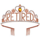 Retirement Decoration Rose Golden Crown Tiara for Women