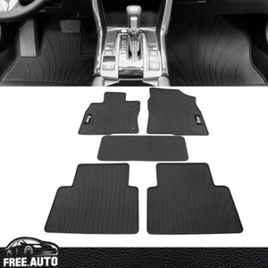 Floor Mats Liner Fits 16-21 Honda Civic Latex Car All Weather Black Carpets 5PC - Bild 1 von 7