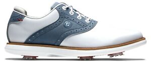 FootJoy Traditions Women's Golf Shoes White/Blue/White 97903 8.5M