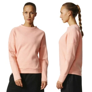 adidas Womens ZNE Crew Neck Sweater Jumper Casual Sweatshirt Long Sleeve Top - Picture 1 of 9