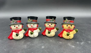 Set of 4 Vintage 1970s Hallmark MERRY MINIATURES Christmas Snowmen - Picture 1 of 7