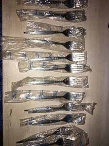 Geschenk Edelstahl Vintage Besteck "Lacebon" (12) zwölf Salatgabeln Utensilien - Bild 1 von 12