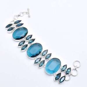 Apatite Blue Topaz Handmade Big Bracelet Jewelry 58 Gms LBB-4908