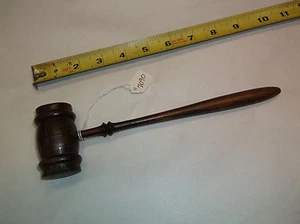 Gavel, Nice Wood Grain Hand Crafted Turned Wooden Gavel, 9-3/4" Long - Picture 1 of 4