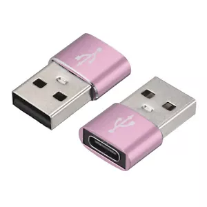 Adaptateur USB C Femelle vers USB Mâle, Convertisseur Type C vers USB Or Rose, 2pcs - Photo 1/7