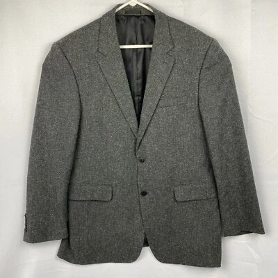 Andrew Fezza 2-Button Mens 42R Blazer Gray Charcoal Rayon Spandex Double Vented - Image 1 of 4