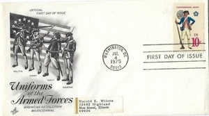 '75 set of 5 Uniforms of the Armed Forces on ArtCraft SC#1565-1568a - Picture 1 of 6
