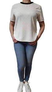 Balenciaga Women's Luxury Fashion decorated with mini black beads Top Size M - Picture 1 of 12