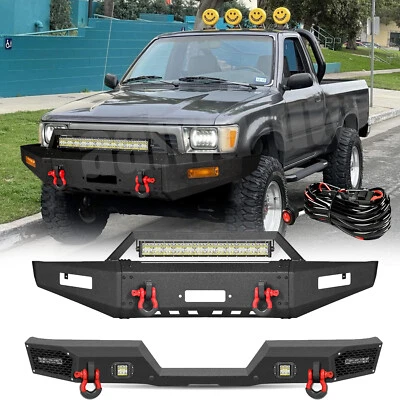 Parachoques delantero o trasero Aaiwa para camioneta Toyota 1989-1995 con luz LED y anillos en D Foto 1 de 4