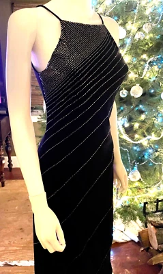 Винтажное черное платье 1990-х с бисером на подкладке от DE LARU от Shelia Yen размер 5/6 - Изображение 1 из 4