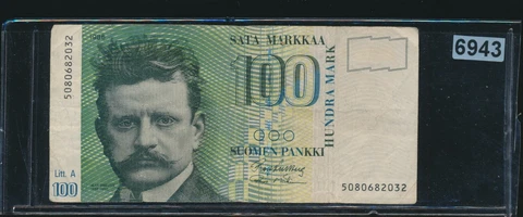 FINLAND - 100 MARKKAA - VERY SCARCE NOTE P115 -#6943 - RARE Cover