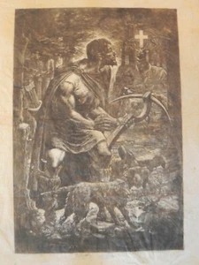 Gaston Bellincampi Holzschnitt Original 1930 Heiliger Eustachius Hirsch - Picture 1 of 3