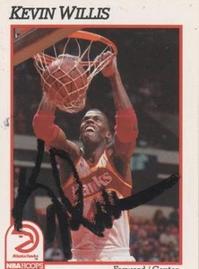 KEVIN WILLIS SIGNED 1991-92 NBA HOOPS #8 - ATLANTA HAWKS - Picture 1 of 1