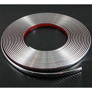 9mm ( 0,9 cm ) x 2m CHROME CAR STYLING MOULDING STRIP TRIM ADHESIVE - Picture 1 of 5